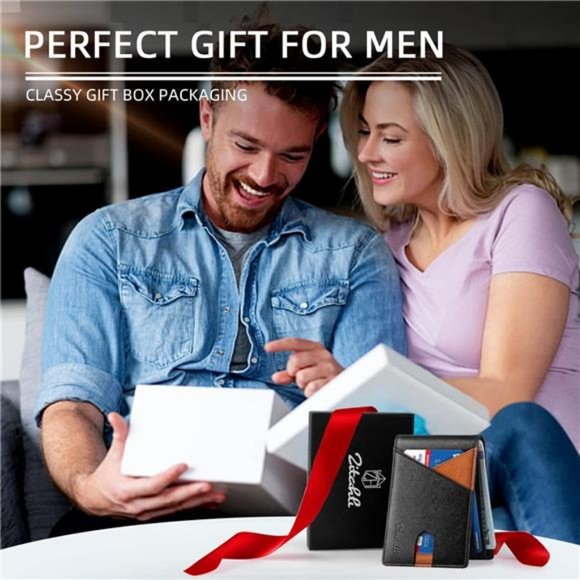 Slim Wallet for Men RFID Leather Bifold Mens Wallet Wallets Minimalist